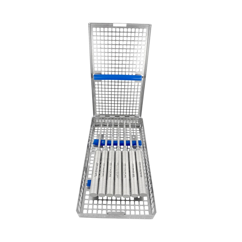 Double-Hinged Utility Cassette – Holds 10 Instruments, 8.0 × 4.5 × 1.2 in (203 × 114 × 31 mm)