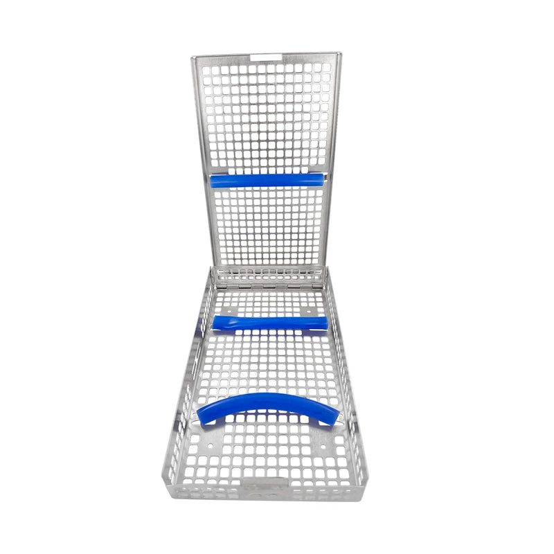 Double-Hinged Utility Cassette – Holds 10 Instruments, 8.0 × 4.5 × 1.2 in (203 × 114 × 31 mm)