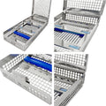 Double-Hinged Instrument Cassette – Holds 12 Instruments, Double Rack, 8.0 × 3.5 × 1.2 in (203 × 90 × 31 mm)