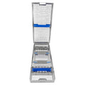 Double-Hinged Instrument Cassette – Holds 12 Instruments, Double Rack, 8.0 × 3.5 × 1.2 in (203 × 90 × 31 mm)