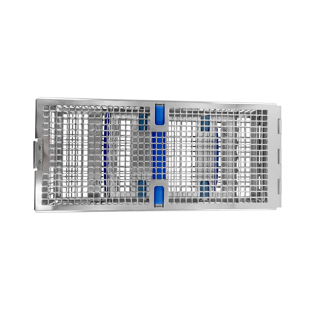 Double-Hinged Instrument Cassette – Holds 12 Instruments, Double Rack, 8.0 × 3.5 × 1.2 in (203 × 90 × 31 mm)
