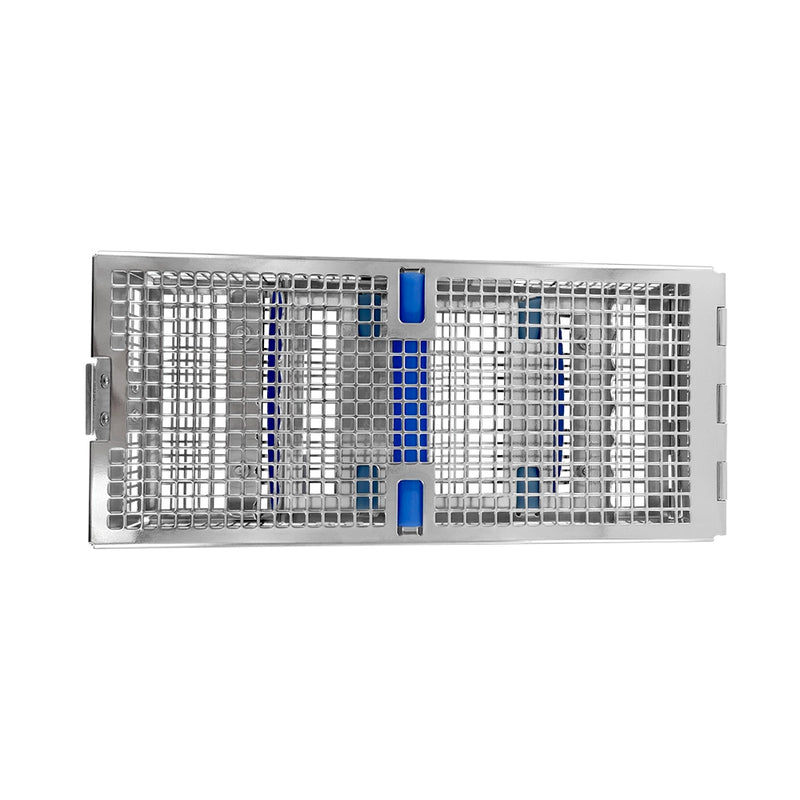 Double-Hinged Instrument Cassette – Holds 12 Instruments, Double Rack, 8.0 × 3.5 × 1.2 in (203 × 90 × 31 mm)