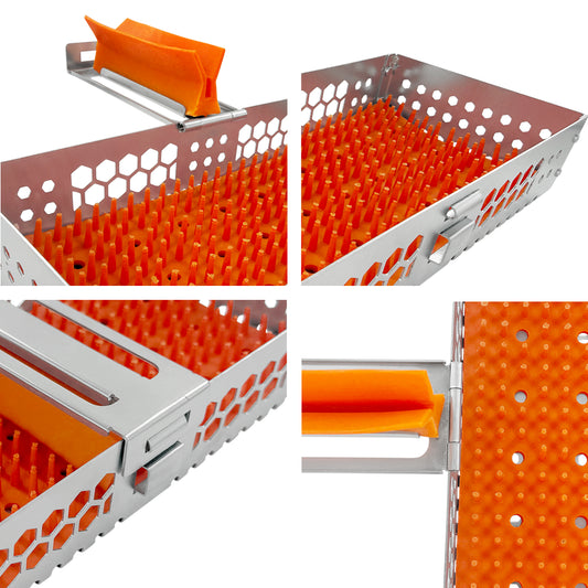 Open-Style Surgical Utility Cassette – Holds 7 Instruments, 8.1 × 3.7 × 1.4 in (205 × 93 × 35 mm)
