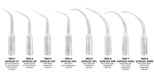 Piezo Scaler Tip Set – Satelec, Regular & Perio Deep (8 pcs)