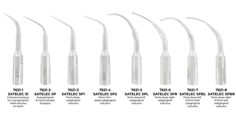 Piezo Scaler Tip Set – Satelec, Regular & Perio Deep (8 pcs)