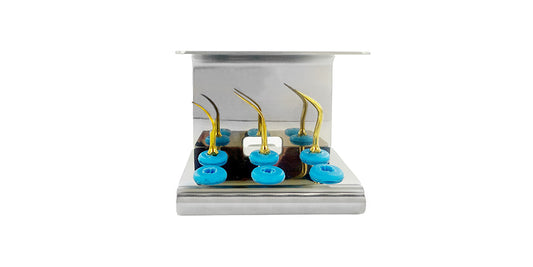 PIEZO SCALER TIPS 7641S SATELEC / NSK REGULAR SCALER PERIODONTICS GOLD SET OF 4 WITH CASSE