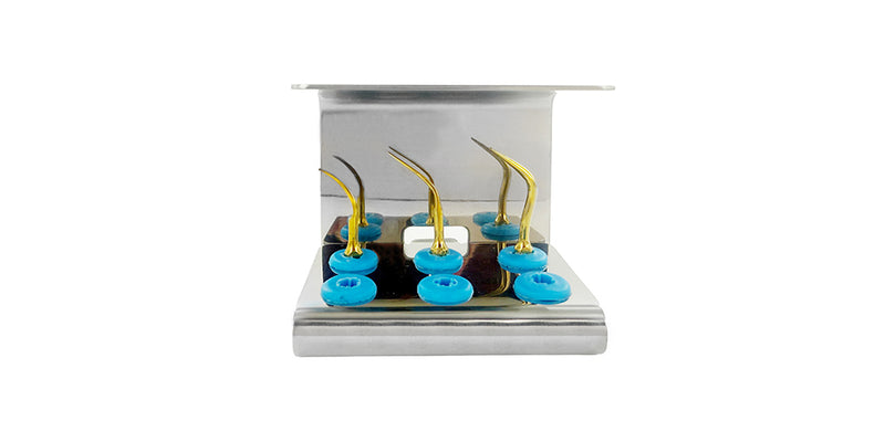 PIEZO SCALER TIPS 7641S SATELEC / NSK REGULAR SCALER PERIODONTICS GOLD SET OF 4 WITH CASSE