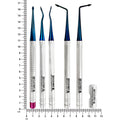 Size comparison of Accu Lux-Tome spade luxating instruments with titanium-coated serrated working ends