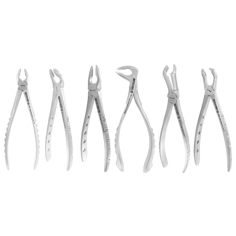 A-TRAUMATIC EXTRACTION FORCEP SET (6EA) CODE: 9006 / BAFO
4974 F1 UPPER PREMOLARS
4975 F2