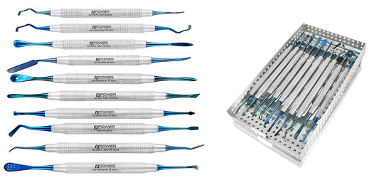 PERIOSTEAL ELEVATORS SET CODE : 9008 / BIBT
BLUE COLOR COATED TIPS
2001T SURGICAL CHISELS