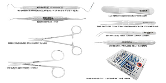 Basic Implant Surgery Kit – Set of 9 with Cassette