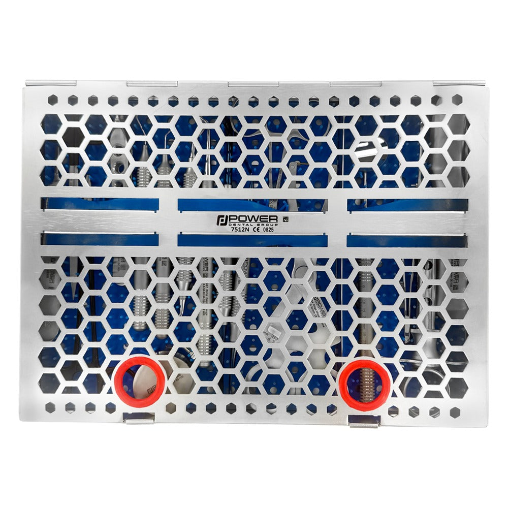 Kit de elementos esenciales para cirugía de implantes: juego de 18 con casete