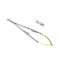 Portaagujas curvo eléctrico Castroviejo – Titanio, T/C, 16 cm – Edición Negra