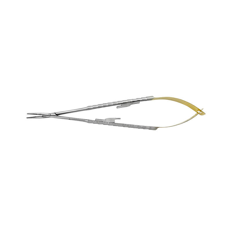 Portaagujas curvo eléctrico Castroviejo – Titanio, T/C, 16 cm – Edición Negra