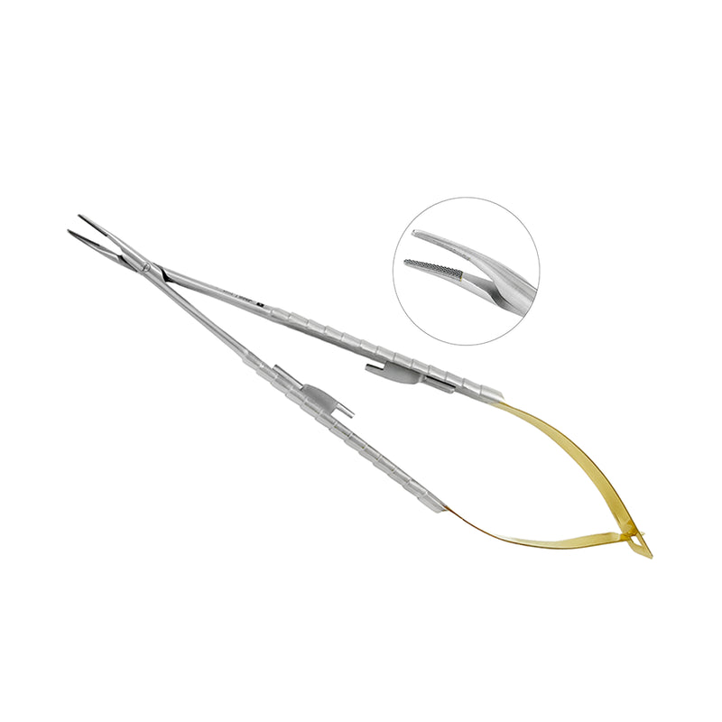 Supremo Castroviejo Needle Holder – 7.1 in (18 cm), Curved – Gold Edition