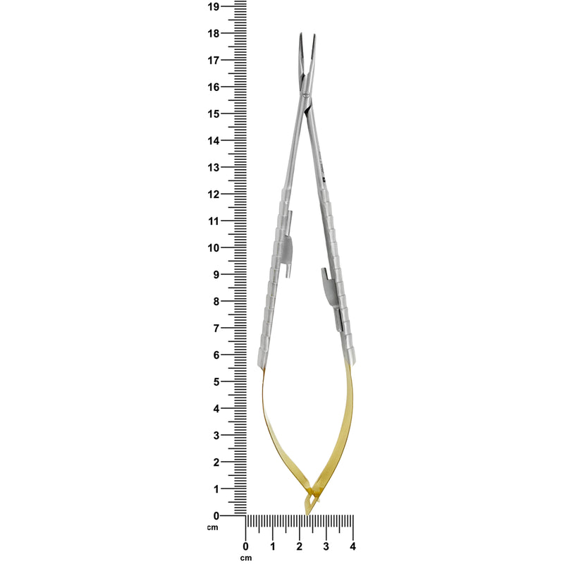 Supremo Castroviejo Needle Holder – 7.1 in (18 cm), Curved – Gold Edition