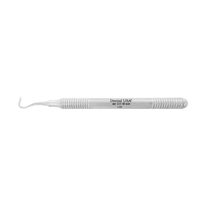 Horizontal full-length view of single-ended U15 Towner anterior sickle scaler, SKU 1160