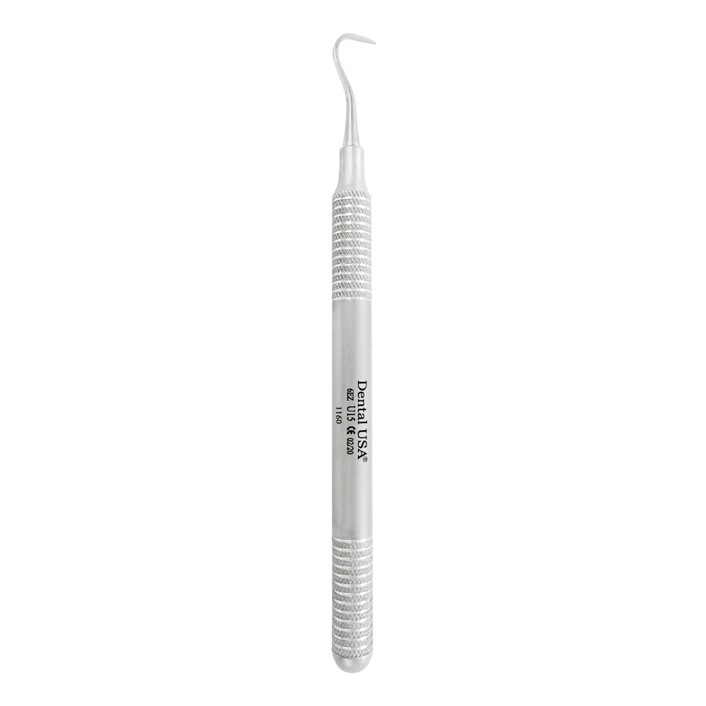 Single-ended U15 Towner anterior sickle scaler, stainless steel full-length thumbnail, SKU 1160