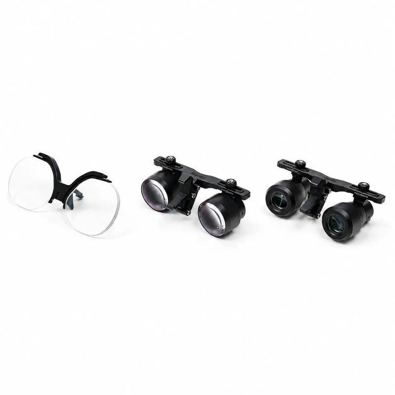 BiLumix loupe comparison, left to right: BLUM-1 panoramic 1.5×, BLUM-2 Standard macroscopic 2.5×, and BLUM-3 Standard microscopic 4.0×