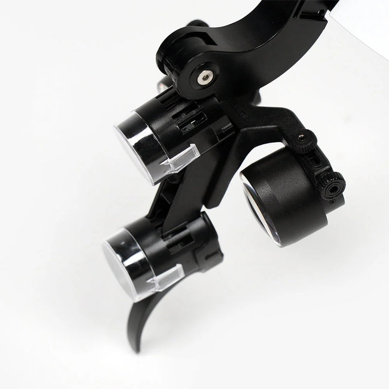 Alternate view of BiLumix BLUM-2 Standard 2.5× loupe mounted on a BiLumix headlamp, sold separately