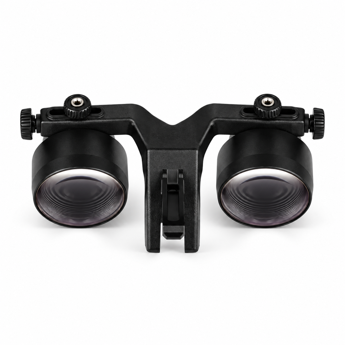 Front view of BiLumix BLUM-2 2.5× Standard macroscopic loupe showing its dual magnification lenses