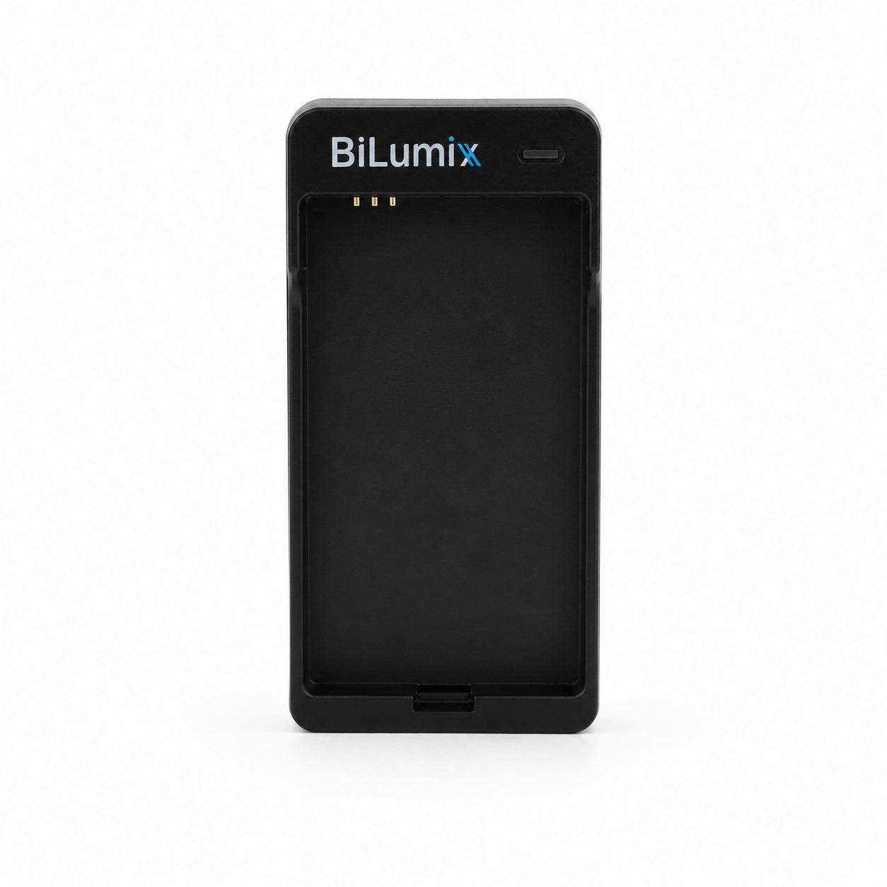 Front view of the empty BiLumix GEN 2 Battery Cradle