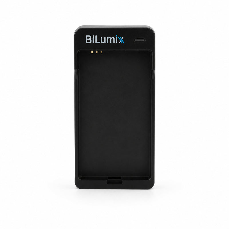 Front view of the empty BiLumix GEN 2 Battery Cradle