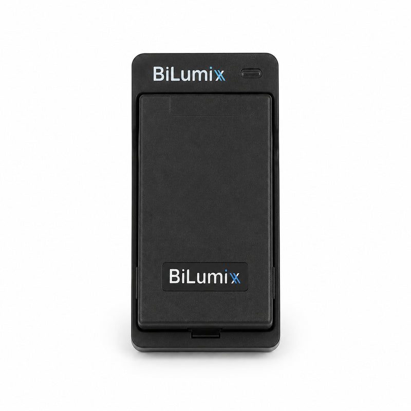BiLumix GEN 2 Battery Cradle with battery inserted, SKU BLUM-5