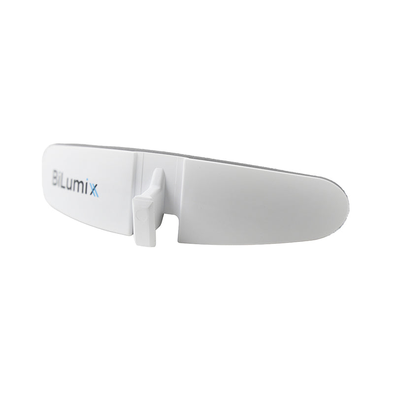 Interior view of the BiLumix white forehead plate with attachment surface