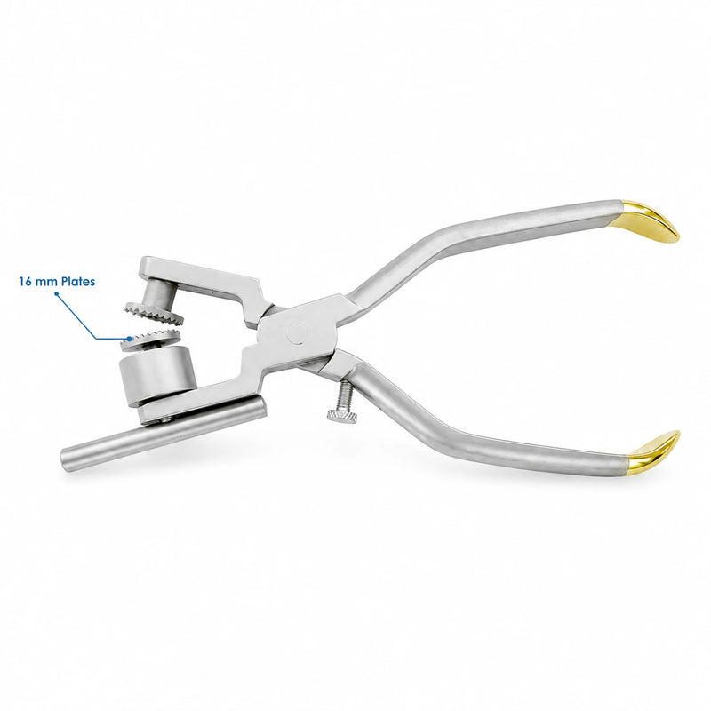 Bone Morselizer / Crusher with 16 mm Plates – angled view with open crushing plates