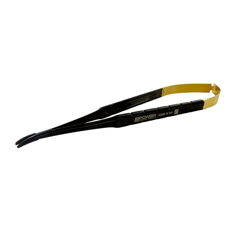 Additional view of curved Castroviejo Black Edition needle holder, 18 cm