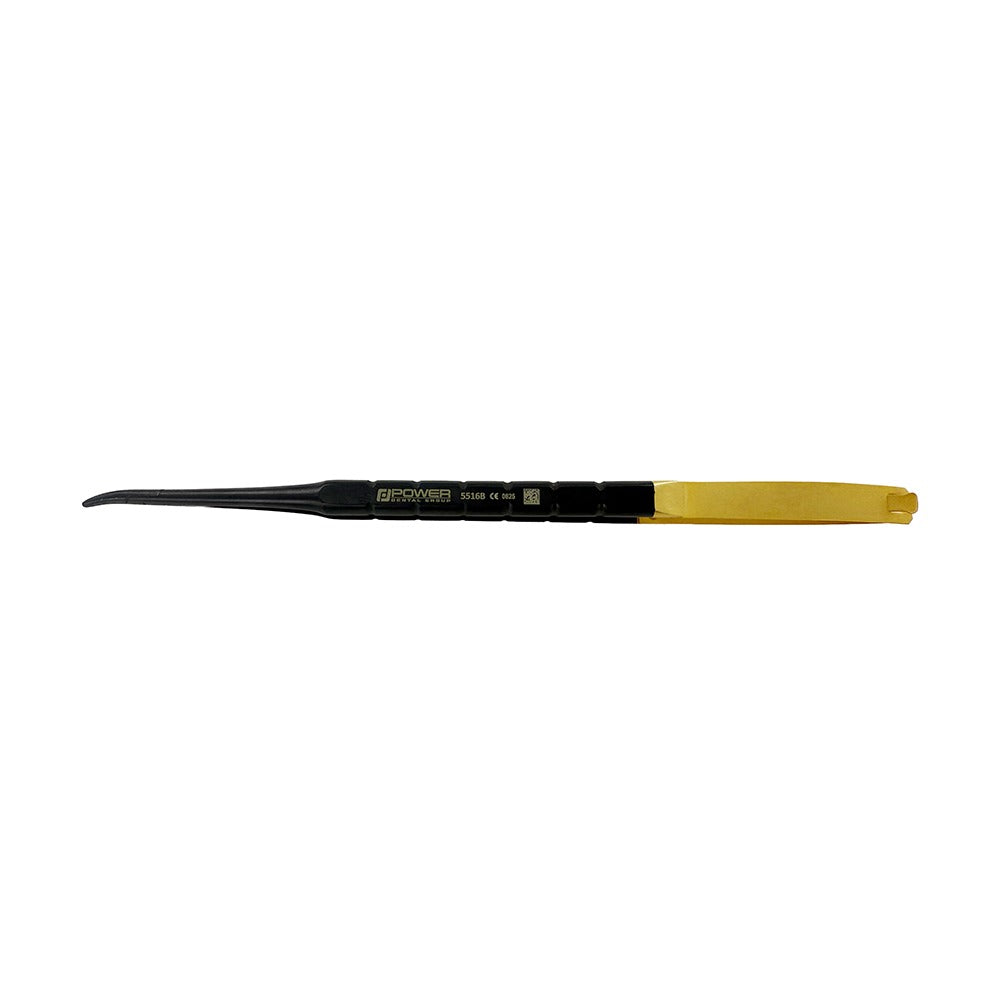 Full instrument view of 18 cm Castroviejo curved needle holder, Black Edition