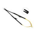 Castroviejo curved needle holder, Black Edition, 7.1 in (18 cm), with tungsten carbide gripping jaws