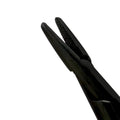 Close-up detail of 18 cm straight Castroviejo Black Edition needle holder 5514B