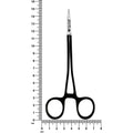 Crile-Wood Micro needle holder SKU 5505TNB shown beside a ruler for scale