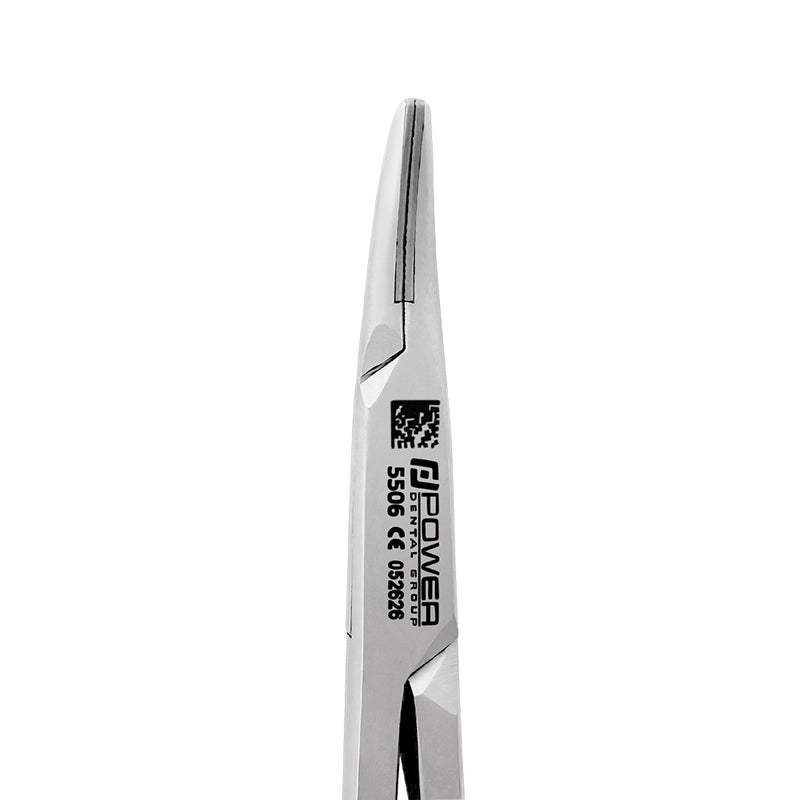 Macro image of curved jaw gripping surfaces on Crile-Wood needle holder SKU 5506