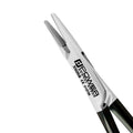 Close-up of the tungsten carbide jaw surfaces on Crile-Wood Black Edition needle holder 5505B