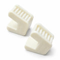 Dental bite blocks showing ribbed silicone inner bite surfaces for medium and large mouth props