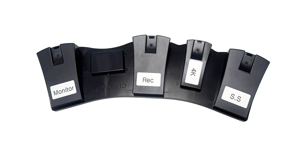 Wireless multifunction foot pedal for Dr. Kim 4K headlamp camera system with record and snapshot controls