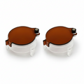 Front view of Dr. Kim Clear / Dark Brown Amber Filters for KIMS-BK and KIMV headlamps