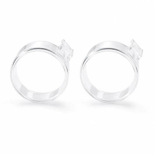Top view of Dr. Kim Clear Protective Headlamp Caps with 22 mm diameter