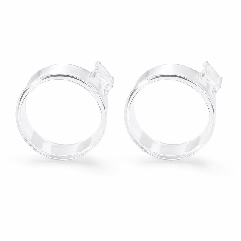 Top view of Dr. Kim Clear Protective Headlamp Caps with 22 mm diameter