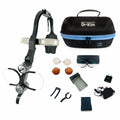 Dr. Kim LED Surgical Headlamp Black Kit KIMS-BK with panoramic loupe, travel case, rechargeable batteries, charger, and light filter caps