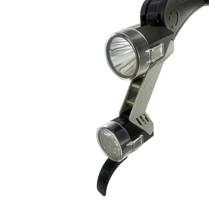 Close-up of dual LED light module on Dr. Kim LED Surgical Headlamp KIMS-BK