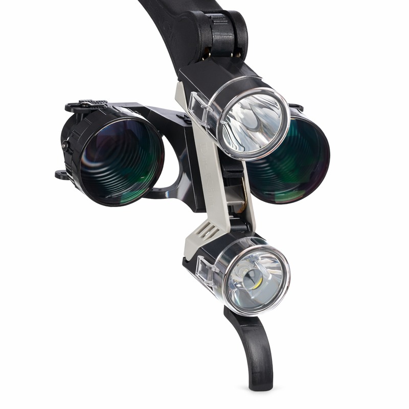 Dr. Kim Microscopic Loupe 2.5x KIM-7 mounted on compatible headlamp system