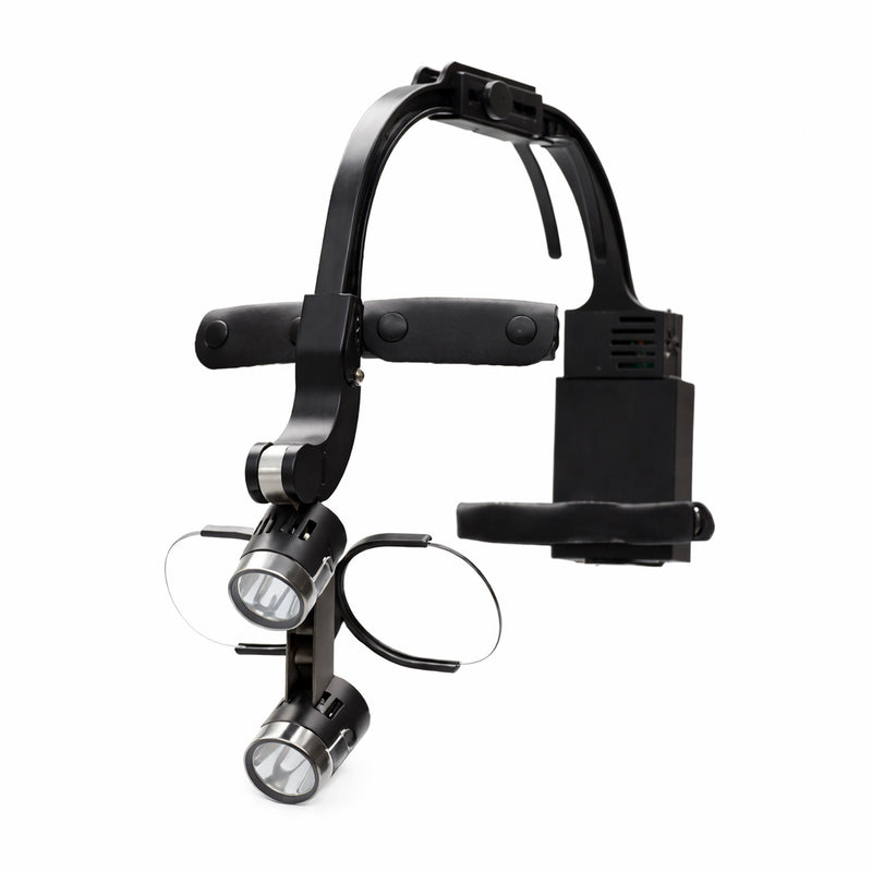 Dr. Kim Panoramic Loupe +3.0 KIM-4 with KIMS-BK headlamp mounted