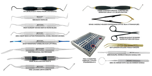 Dr. Sarah Balaster – Perio Implant Kit, Set of 15 with Cassette