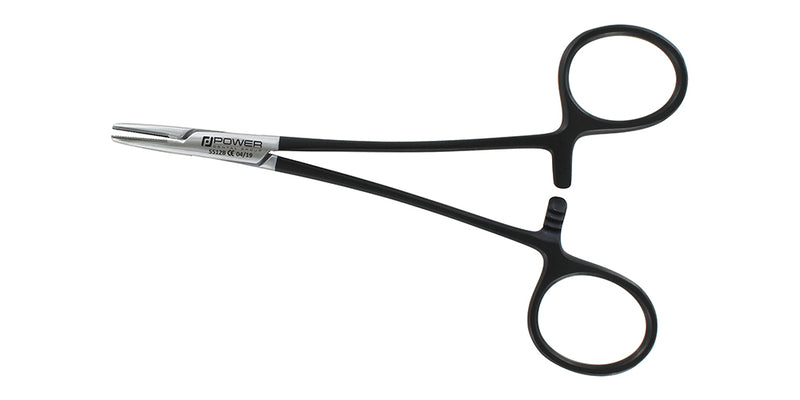 Alternate view of the two-tone black-and-silver Halsey needle holder, 13 cm, SKU 5512B