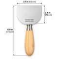 Hot Plate Spatula 6830 dimensions showing 6.9 in overall length and approximately 3.1 × 2.8 in working plate