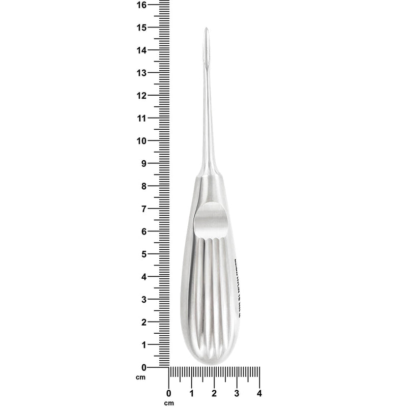 Hylin straight 3 mm elevator with 5.9 in (15 cm) overall length measurement